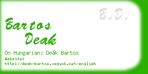 bartos deak business card