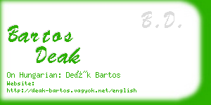 bartos deak business card